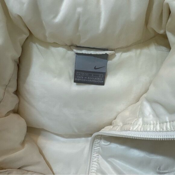 Vintage Y2K Nike Puffer Vest 12-14 XL White Duck Goose Down - Picture 6 of 10